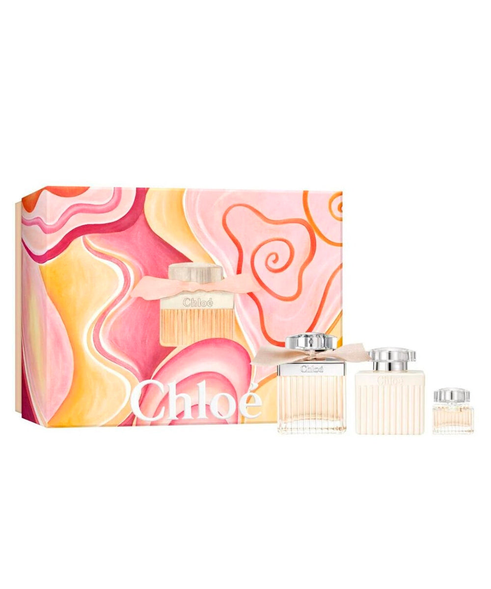 Chloe Eau de Parfum 2.5oz + Body Lotion 3.4oz + Travel Bottle 0.17oz Gift Set For Women