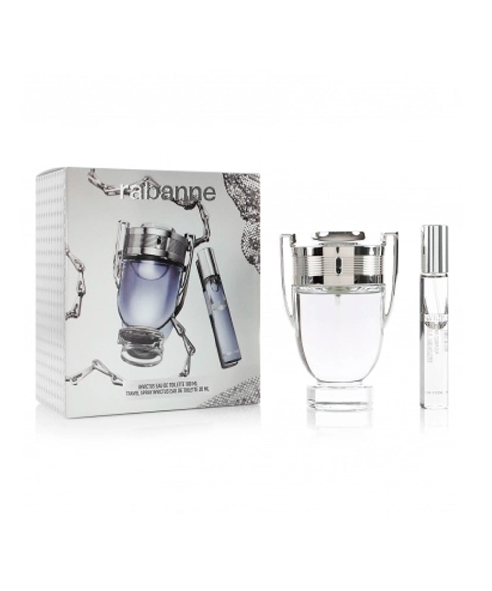 Paco Rabanne Invictus Eau de Toilette 3.4oz + 0.68oz Eau de Toilette Gift Set For Men