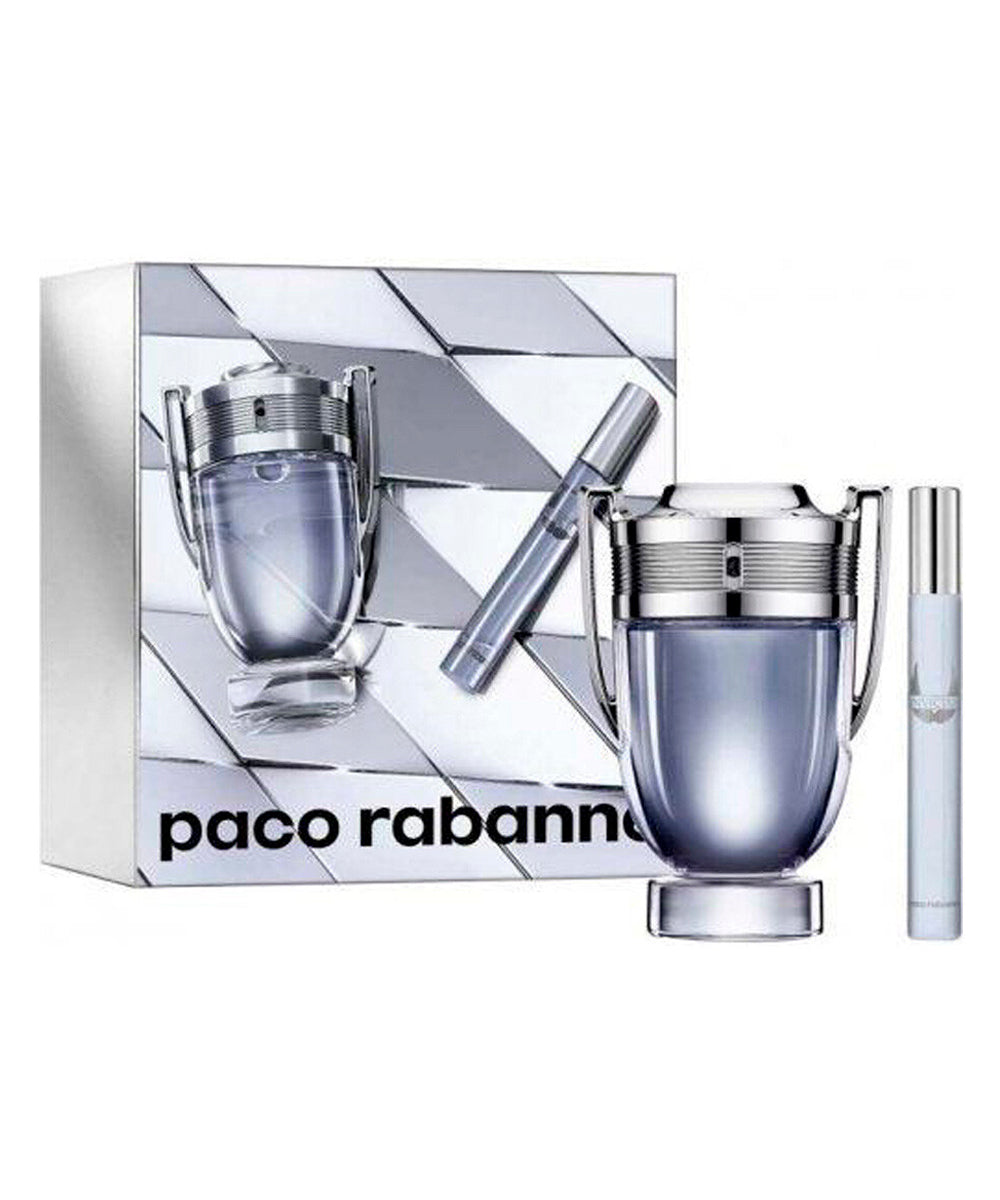 Paco Rabanne Invictus Eau de Toilette 3.4oz + Eau de Toilette 0.34oz Gift Set For Men