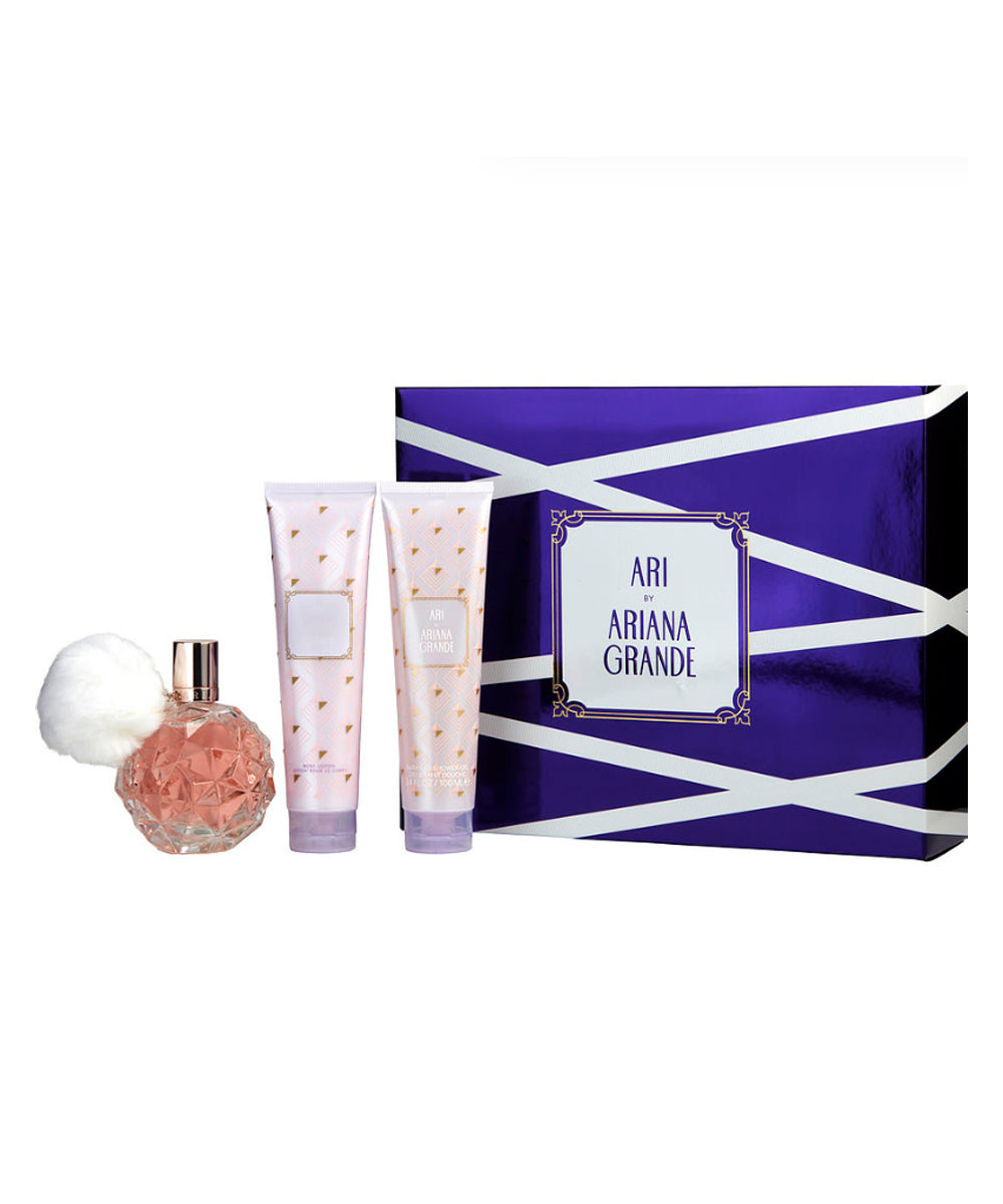 Ariana Grande Ari Eau de Parfum 3.4oz + Shower Gel 3.4oz + Body Lotion 3.4oz Gift Set For Women