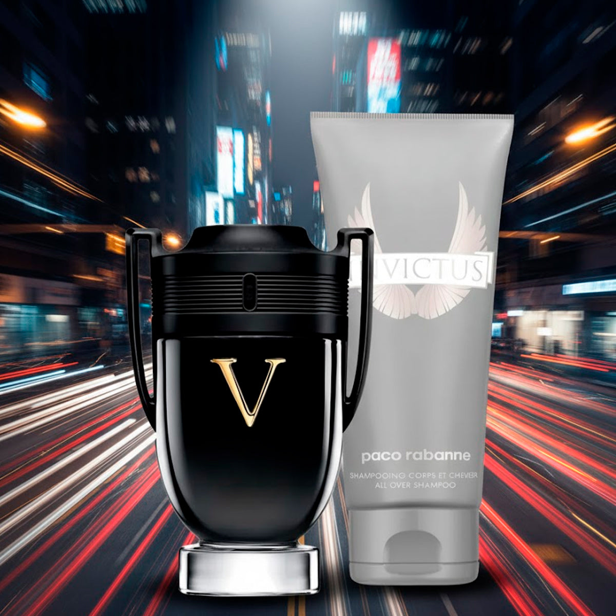 Paco Rabanne Invictus Victory Eau de Parfum Extreme 3.4oz + Shower Gel 3.4oz Gift Set For Men