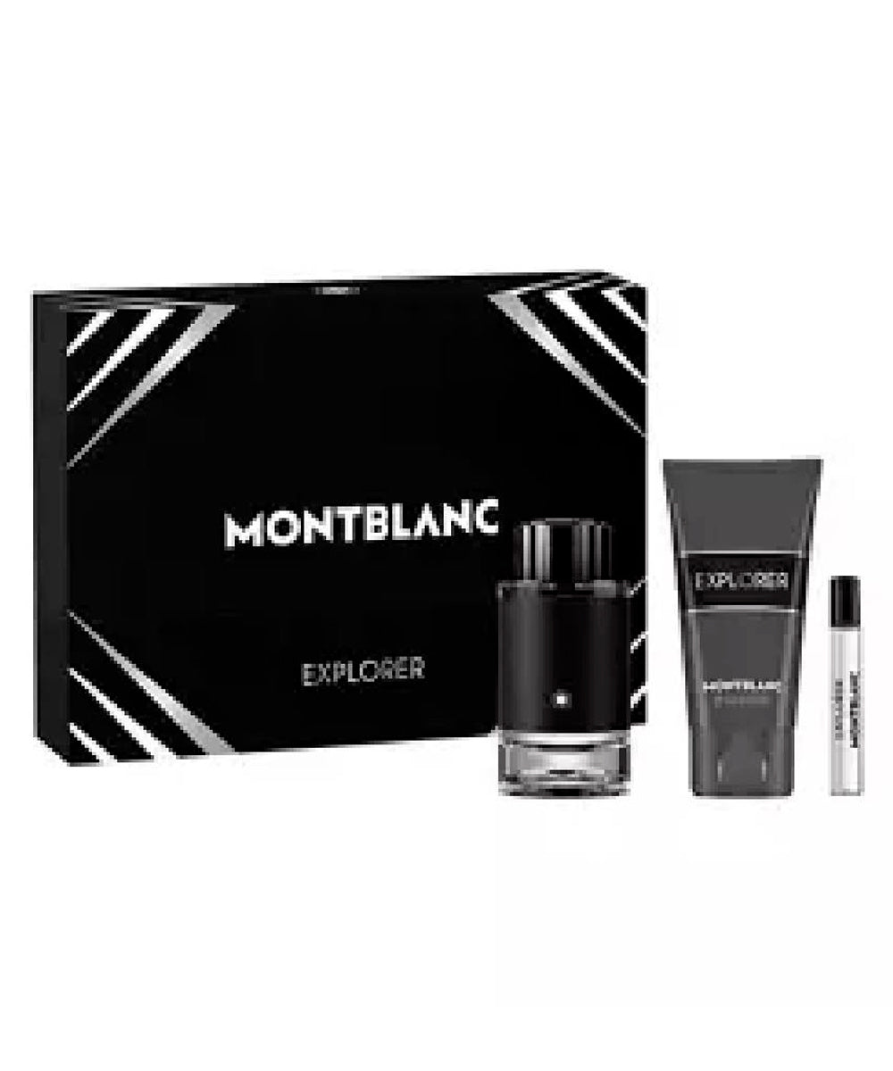 Montblanc Explorer Eau de Parfum 3.3oz + Eau de Parfum 0.25oz + Shower Gel 3.3oz Gift Set For Men