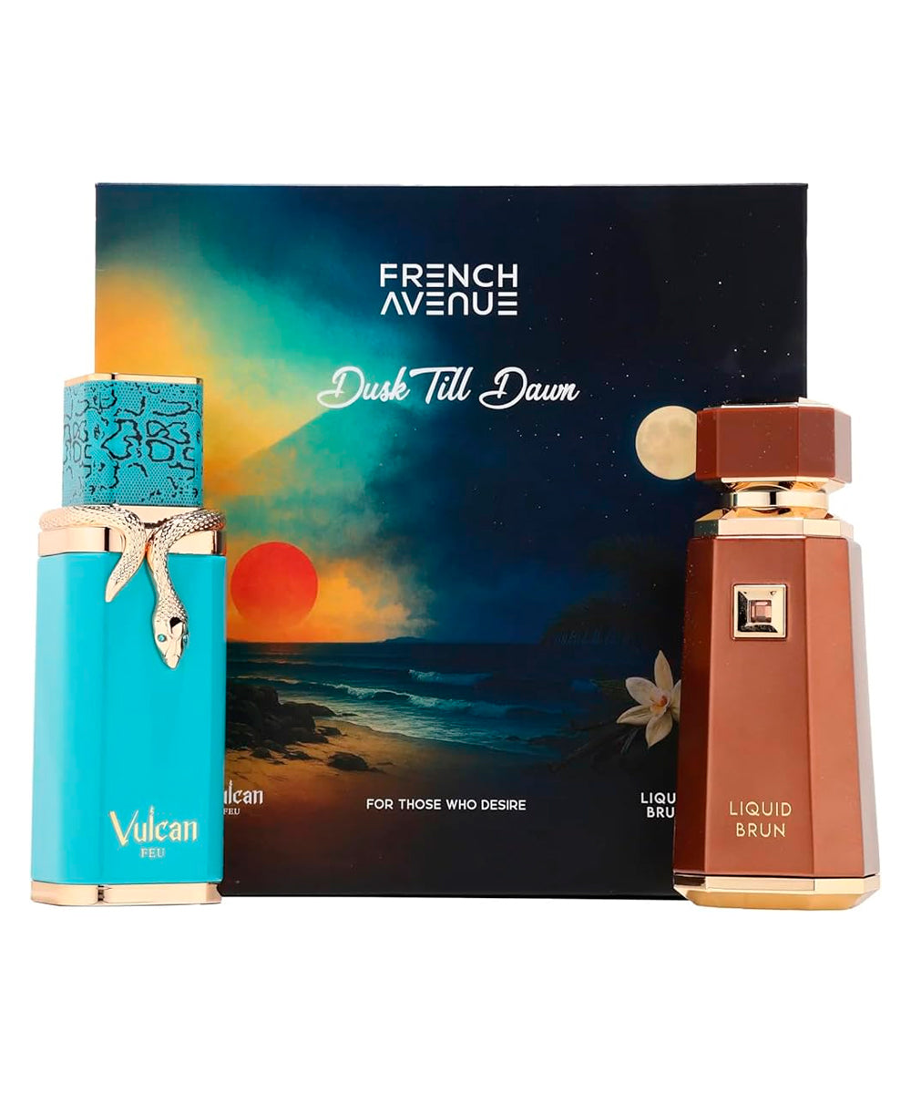 French Avenue Dusk Till Dawn Vulcan Few Extrait de Parfum 3.4oz + Liquid Brun Extrait de Parfum 3.4oz Gift Set Unisex