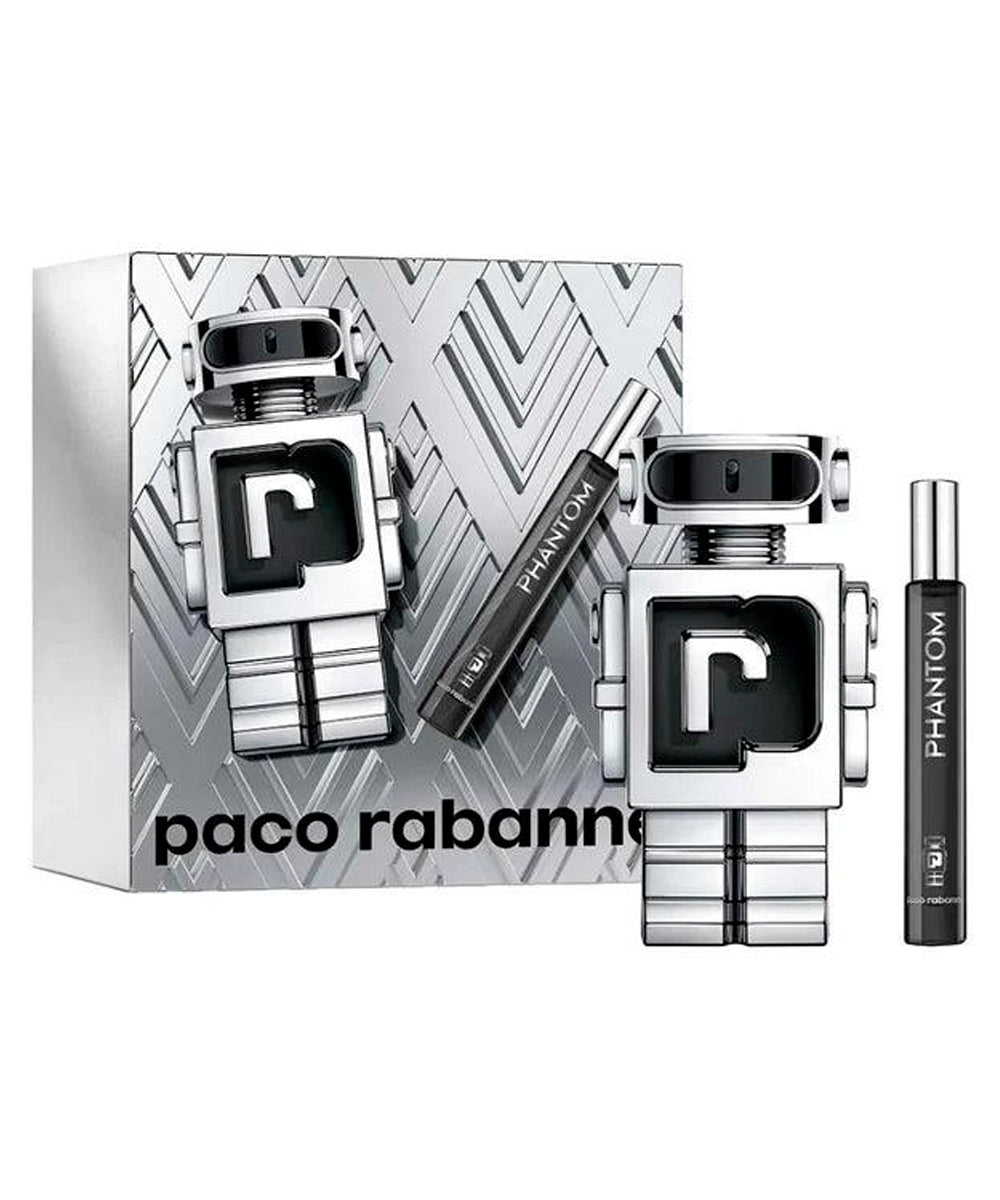 Paco Rabanne Phantom Eau de Toilette 3.4oz + Eau de Toilette 0.7oz Gift Set For Men