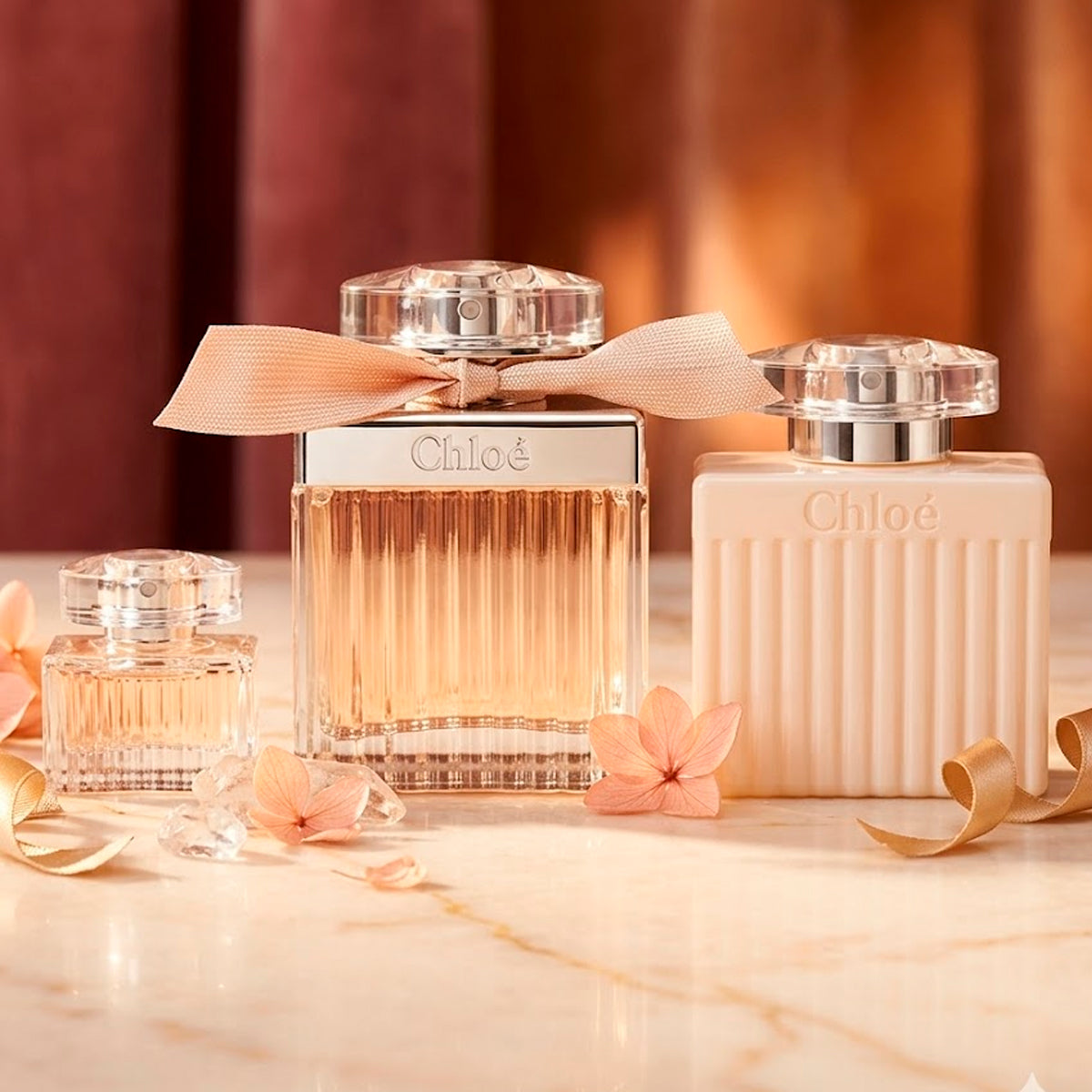 Chloe Eau de Parfum 2.5oz + Body Lotion 3.4oz + Travel Bottle 0.17oz Gift Set For Women