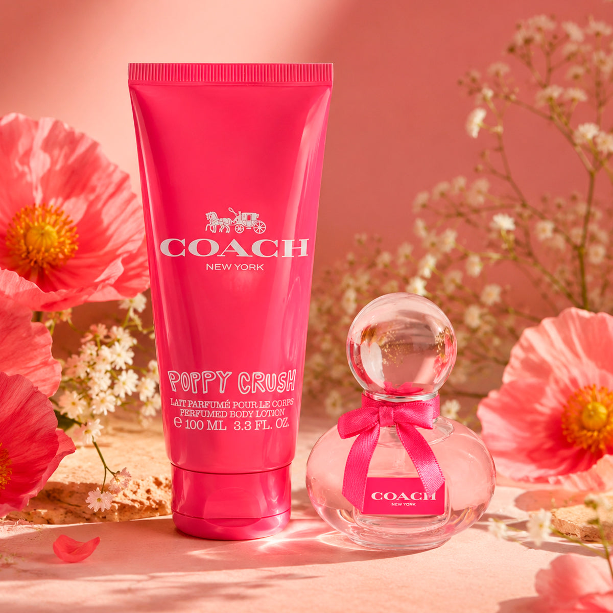 Coach Poppy Eau de Parfum 1oz + Body Lotion 3.4oz Gift Set For Women