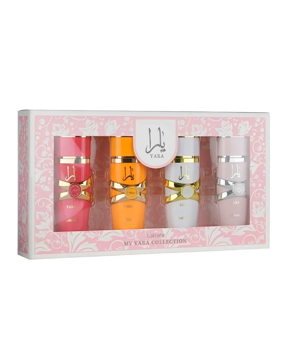Lattafa My Yara Collection Yara Eau de Parfum 0.85oz + Eau de Parfum 0.85oz Yara Candy + Eau de Parfum 0.85oz Yara Moi + Eau de Parfum 0.85oz Yara Tous Gift Set For Women