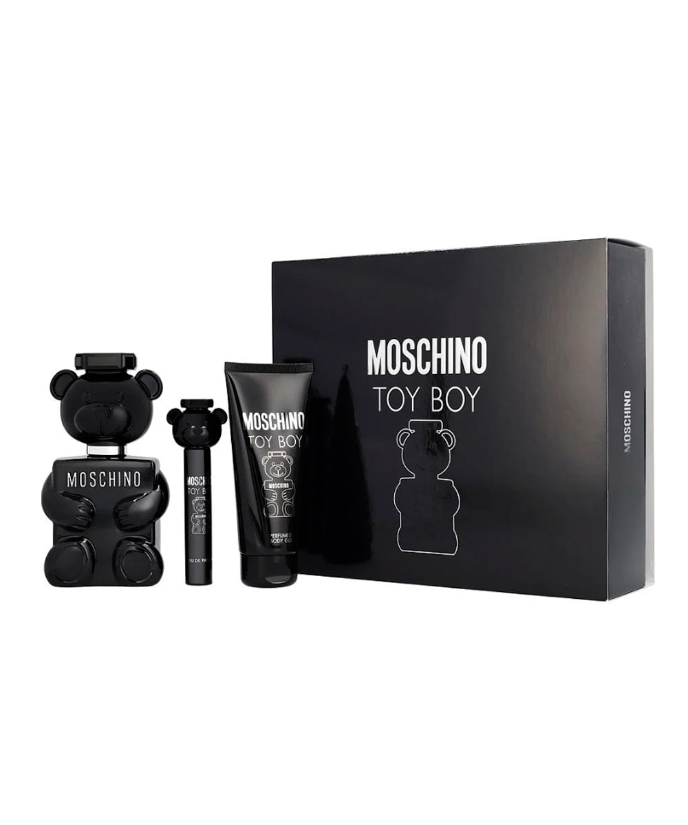 Moschino Toy Boy Eau de Parfum 3.4oz + Eau de Parfum 10 ml + Perfumed Body Gel 3.4oz Gift Set For Men