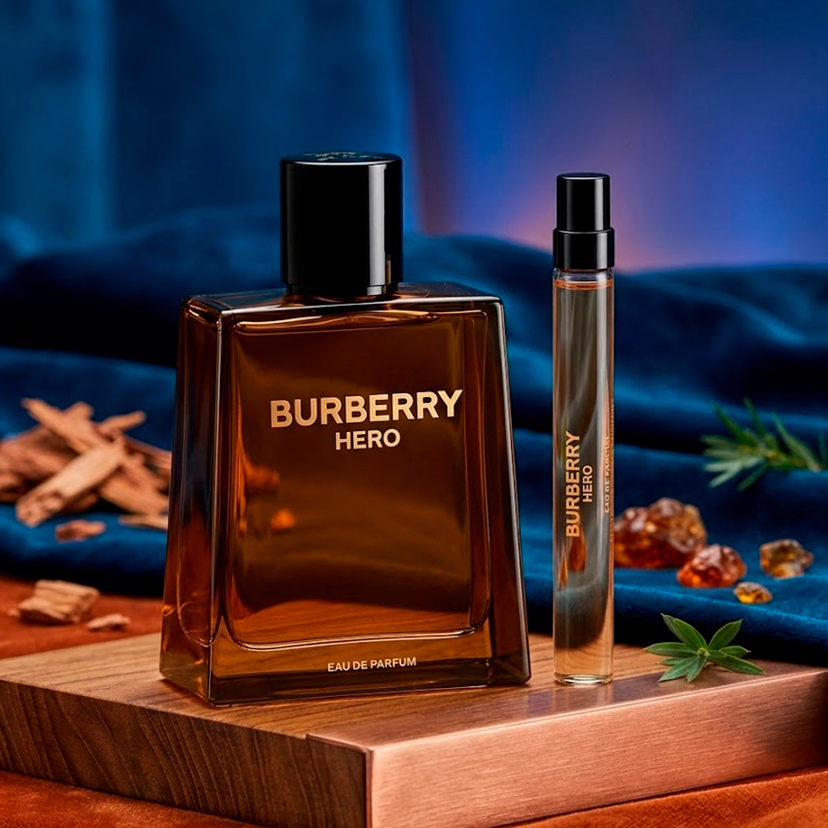 Burberry Hero Eau de Parfum 3.3oz + Eau de Parfum 0.34oz Gift Set For Men