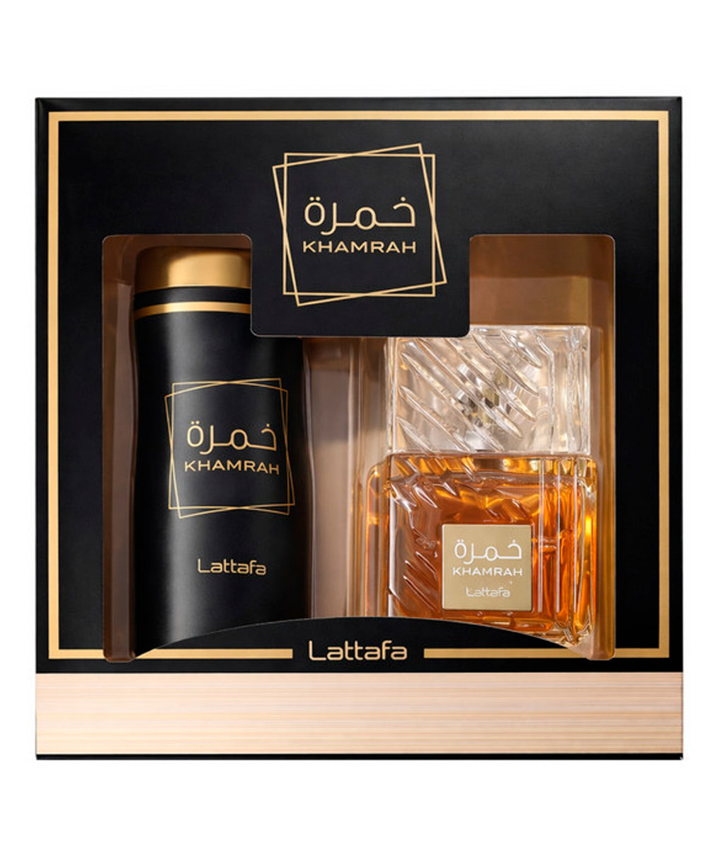 Lattafa Khamrah Eau de Parfum 3.4oz + Perfumed Spray 6.8oz Gift Set Unisex