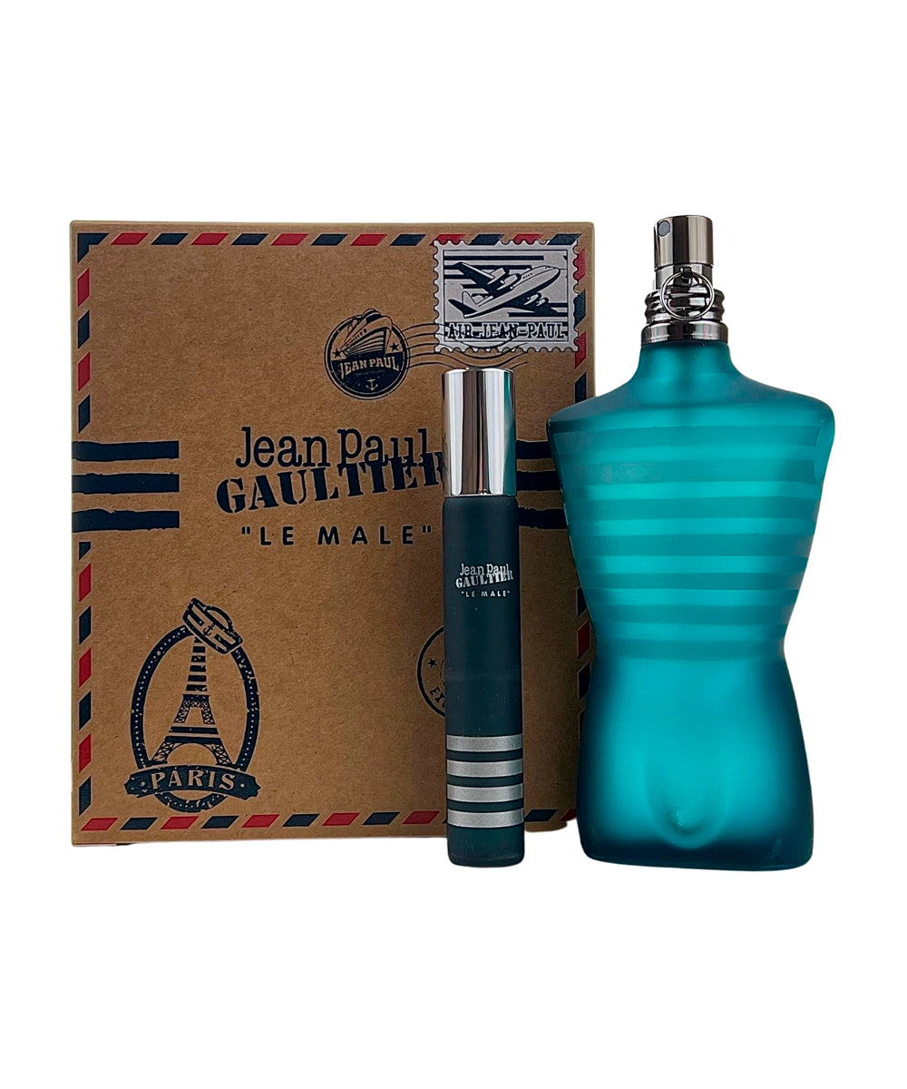 Jean Paul Gaultier Le Male Eau de Toilette 4.2oz + Eau de Toilette 0.68oz Gift Set For Men