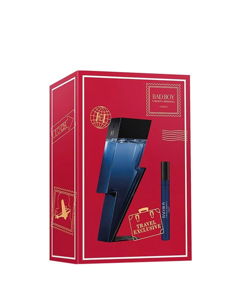 Carolina Herrera Bad Boy Cobalt Eau de Parfum 3.4oz + Eau de Parfum 0.34oz Gift Set For Men