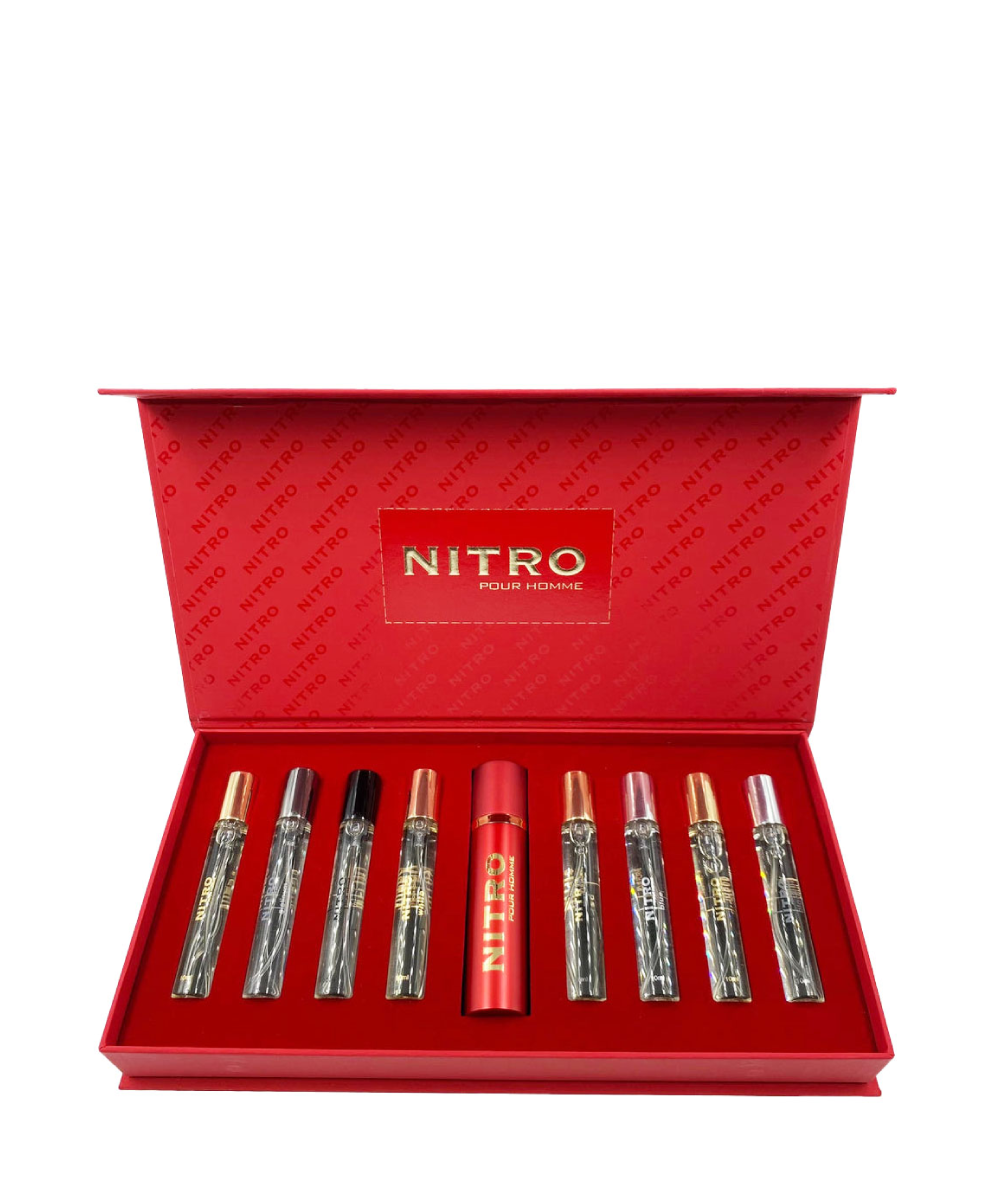 Dumont Nitro Pour Homme 8 Piece Mini Eau de Parfum 0.34oz Each Gift Set For Men