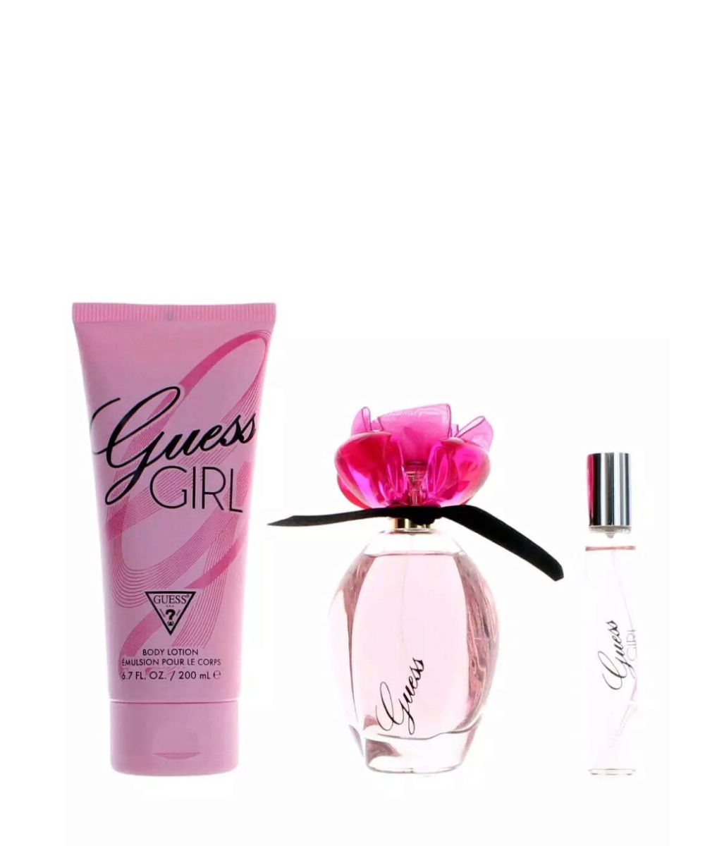 Guess Girl Eau de Toilette 3.4oz + Eau de Toilette 0.5oz + Body Lotion 6.7oz Gift Set For Women