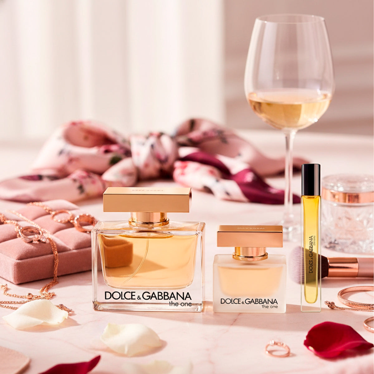 Dolce & Gabbana The One Eau de Parfum 2.5oz + Eau de Parfum 0.34oz + Hair Mist 1oz Gift Set For Women