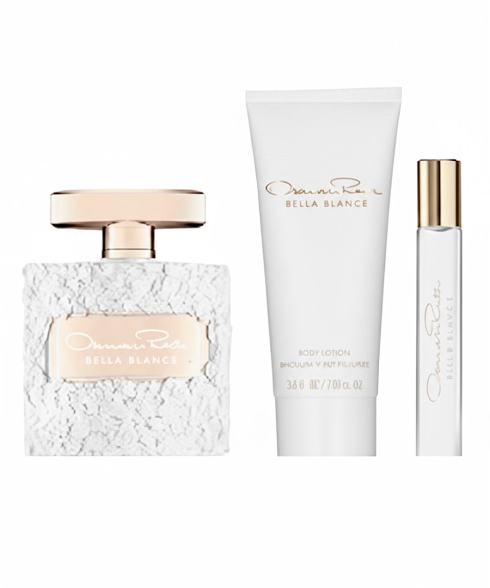Oscar De La Renta Bella Blanca Eau de Parfum 3.4oz + Body Lotion 3.4oz + Eau de Parfum 0.5oz Gift Set For Women