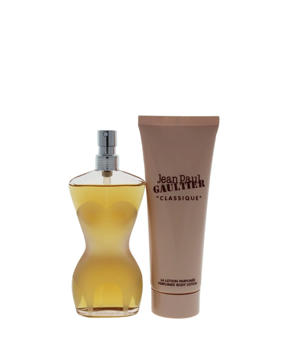 Jean Paul Gaultier Classique Eau de Toilette 1.7oz + Body Lotion 2.5oz Gift Set for Women