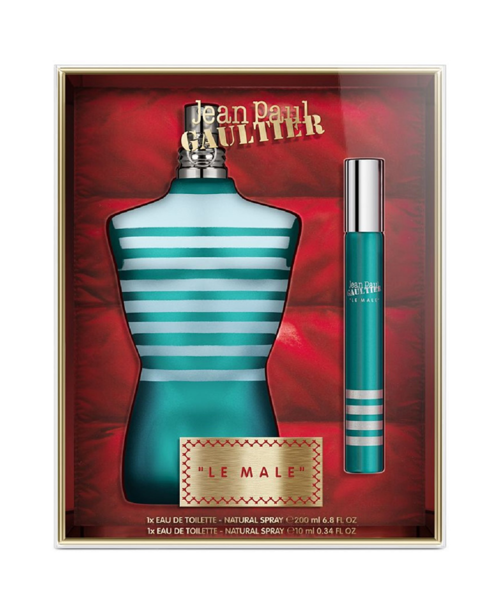 Jean Paul Gaultier Le Male Eau de Toilette 4.2oz + Travel Spray 0.68oz Gift Set For Men