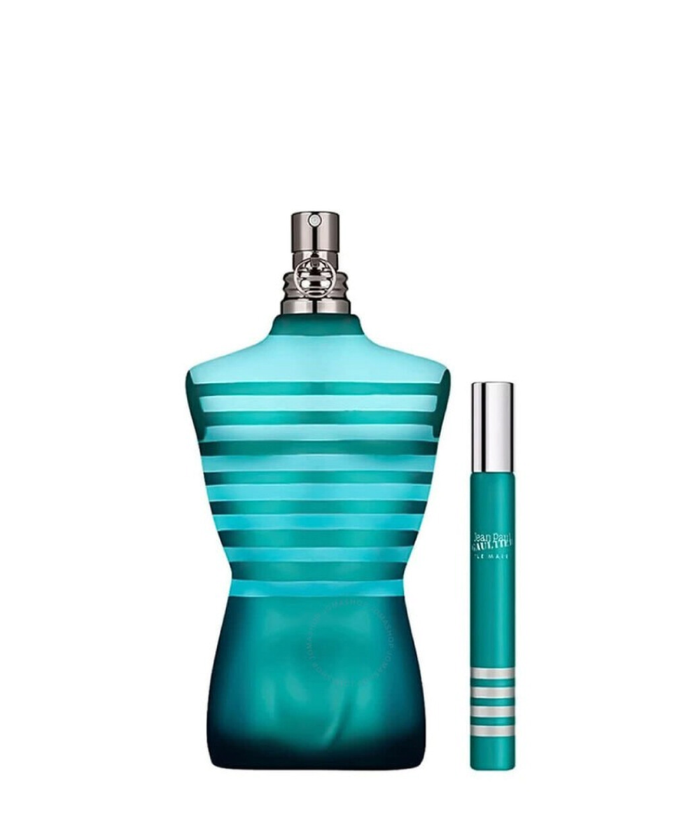 Jean Paul Gaultier Le Male Eau de Toilette 4.2oz + Travel Spray 0.68oz Gift Set For Men