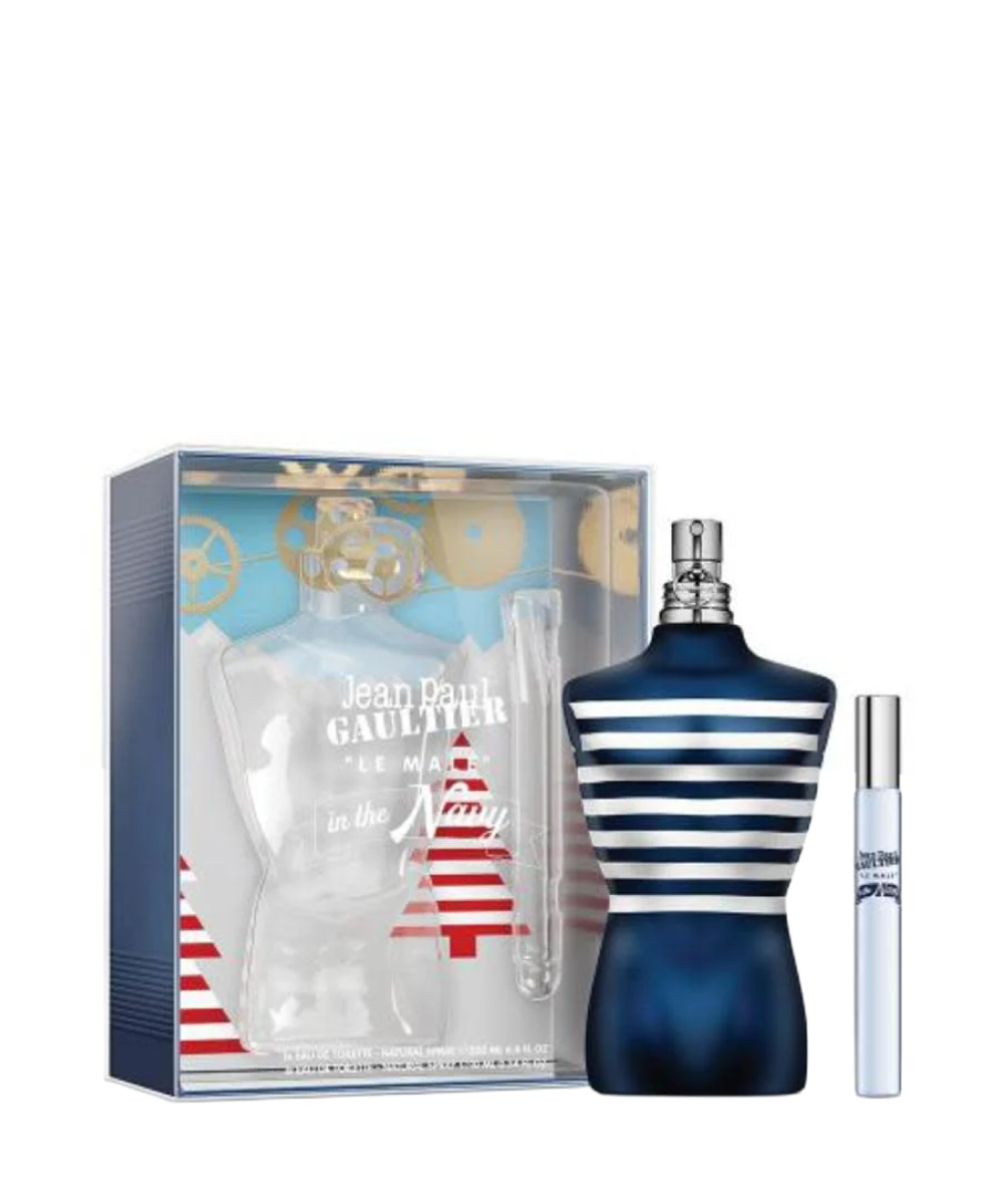 Jean Paul Gaultier Le Male In The Navy Eau de Toilette 6.8oz + Mini 0.34oz Gift Set For Men