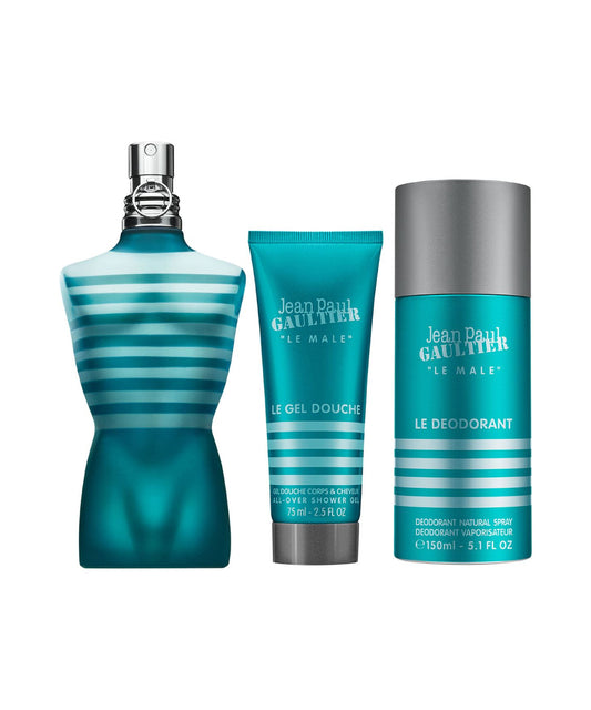 Jean Paul Gaultier Le Male Men 4.2oz + Deodorant 5.1oz and Shower Gel 2.5oz 3pcs Gift Set