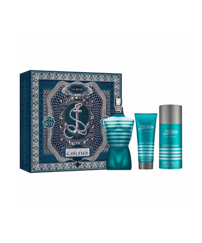 Jean Paul Gaultier Le Male Men 4.2oz + Deodorant 5.1oz and Shower Gel 2.5oz 3pcs Gift Set