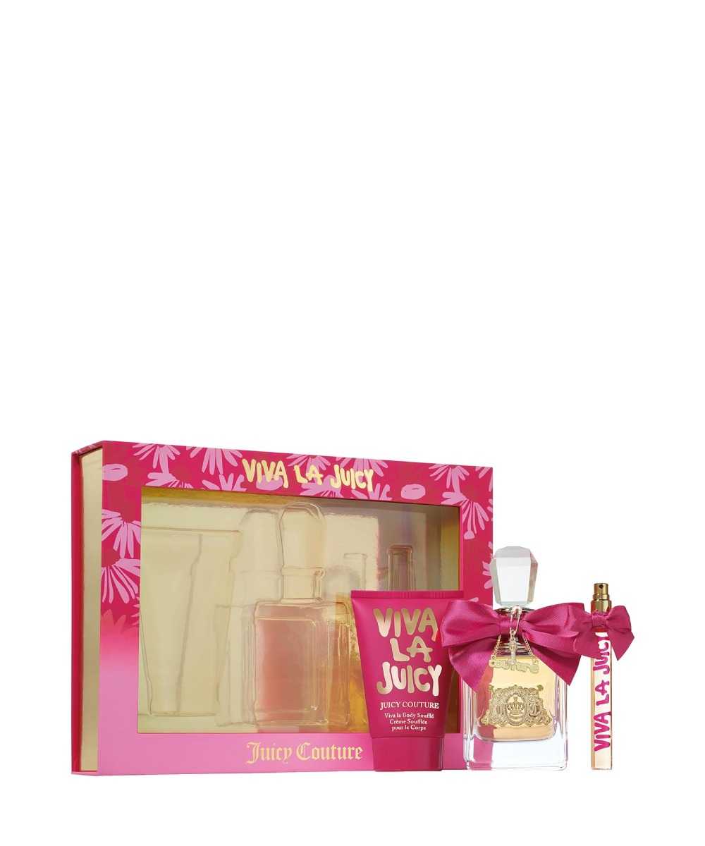 Juicy Couture Eau de Parfum 3.4oz + Mini 0.33oz + Body Cream 4.2oz Gift Set For Women