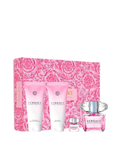 Versace Bright Crystal Eau de Toilette 3oz + Mini 0.17oz + Body Lotion 3.4oz + Shower Gel 3.4oz Gift Set For Women