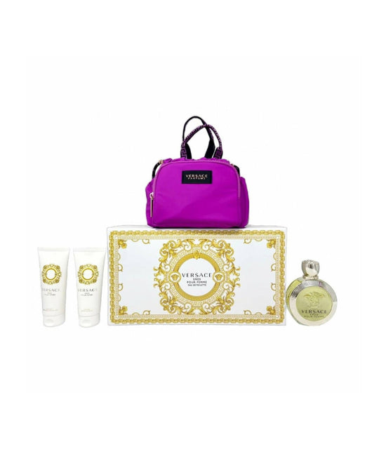 Versace Eros Pour Femme Mujer 3.4oz edt + 3 piezas Set de regalo