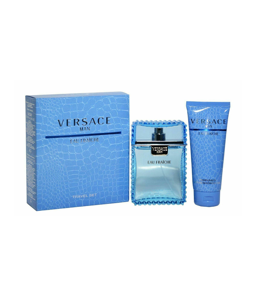 Versace Man Eau Fraiche Eau de Toilette 3.4oz + Bath and Shower Gel 3.4oz Gift Set For Men