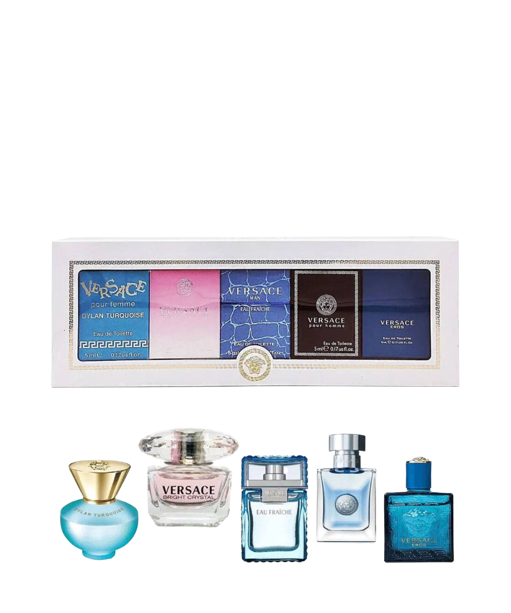 Gianni Versace Mini Set 0.17oz: Bright Crystal + Yellow Diamond + Crystal Noir + Dylan Blue + Dylan Turquoise For Women
