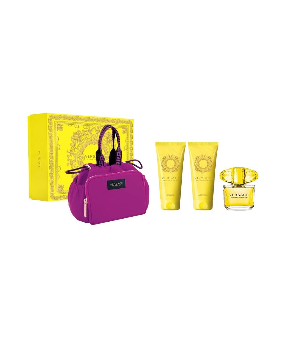 Versace Yellow Diamonds Women 3.4oz edt + 3pcs Gift Set